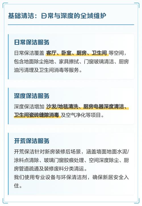 家庭保潔服務類型全解析